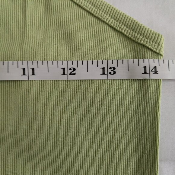 Madewell Rib Halter Tank Top Women's Size XL Honey Dew Cropped Supima Cotton NWT - Picture 12 of 14